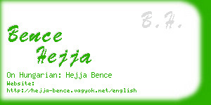 bence hejja business card